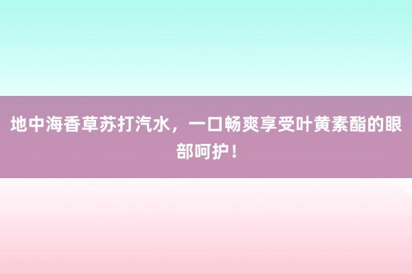 地中海香草苏打汽水，一口畅爽享受叶黄素酯的眼部呵护！